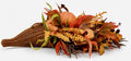 Thanksgiving Cornucopia Home Decoration | Rustic Harvest Style | Fall Table Centerpiece | Woven Wicker Basket | Pumpkins Leaves Berries