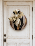 Black, Gold & Cream Luxury Door Hanger | Elegant Designer Bow Door Décor | Modern Glam Front Door Decoration