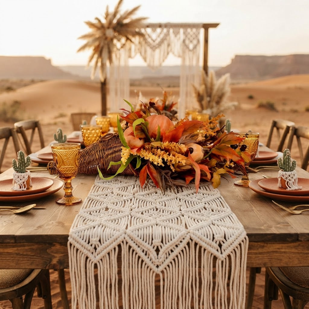 Thanksgiving Cornucopia Home Decoration | Rustic Harvest Style | Fall Table Centerpiece | Woven Wicker Basket | Pumpkins Leaves Berries